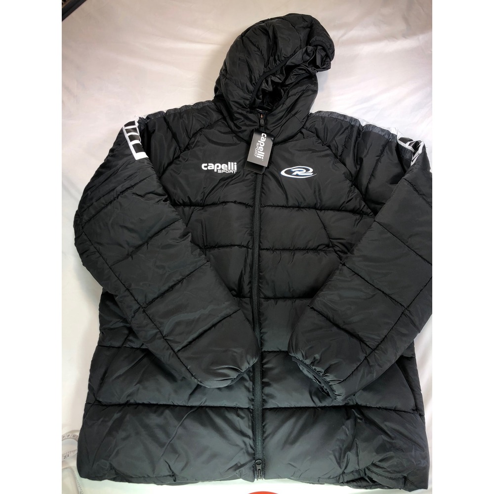 Capelli Sport Mens Black Hooded Puffer Jacket Quilted Full Zip XL New